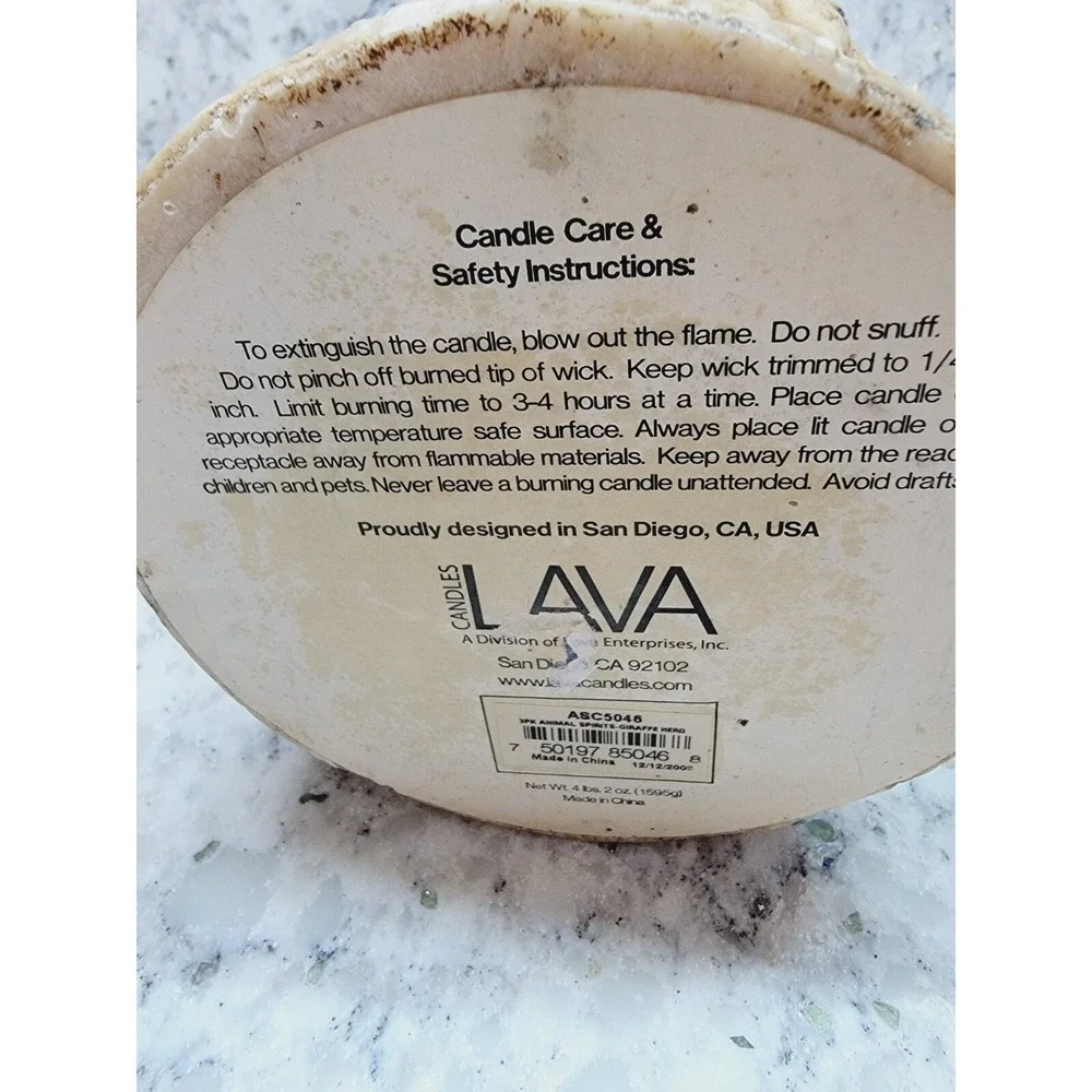 Animal Spirits Lava‎ Candles Giraffe Herd Pillar Candle Textured  ASC5046 NEW